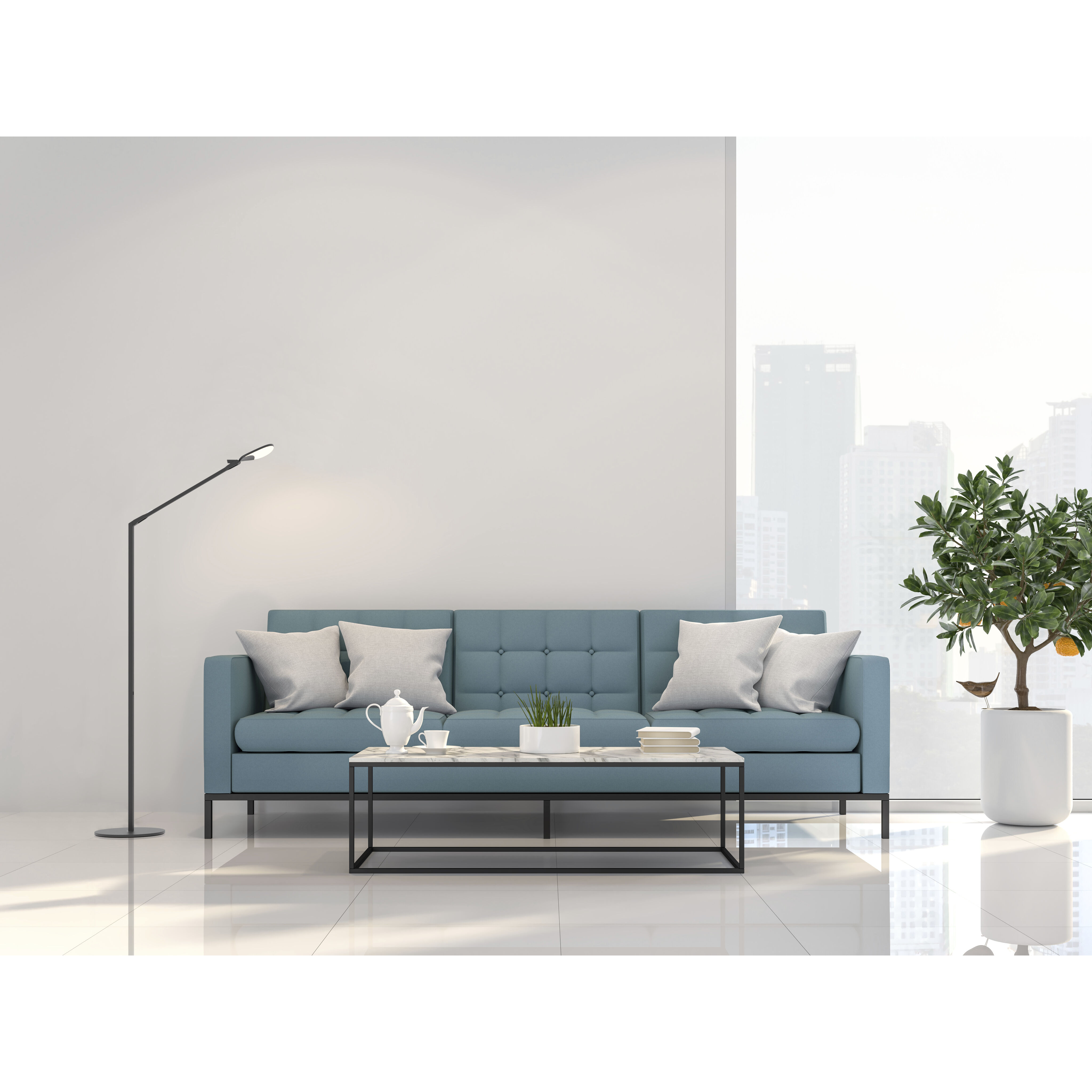 Splitty 28.1 inch 7.00 watt Matte Pacific Blue Floor Lamp Portable Light